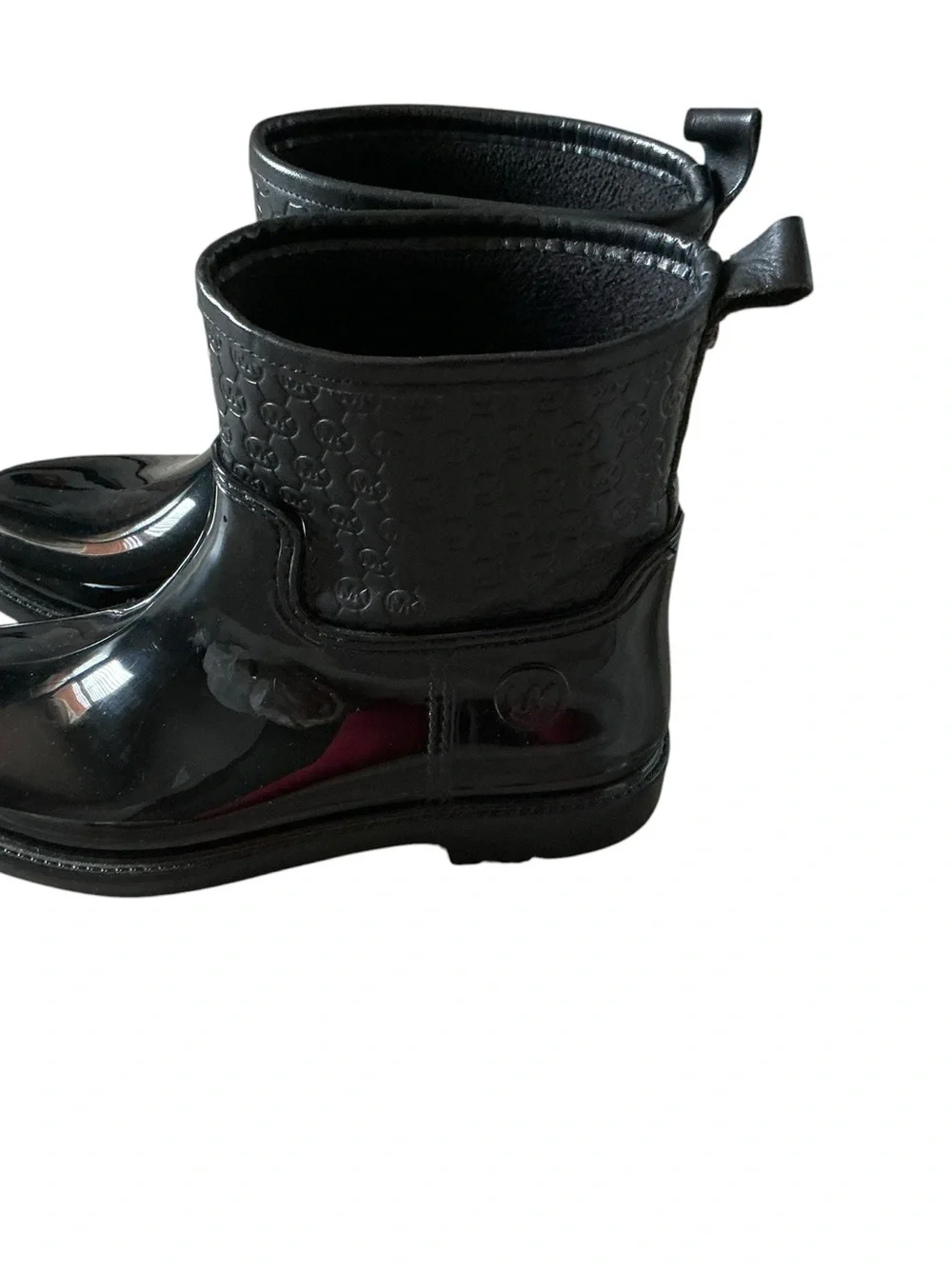 Michael Kors women’s Blakeley logo embossed ankle rain boots black size 8